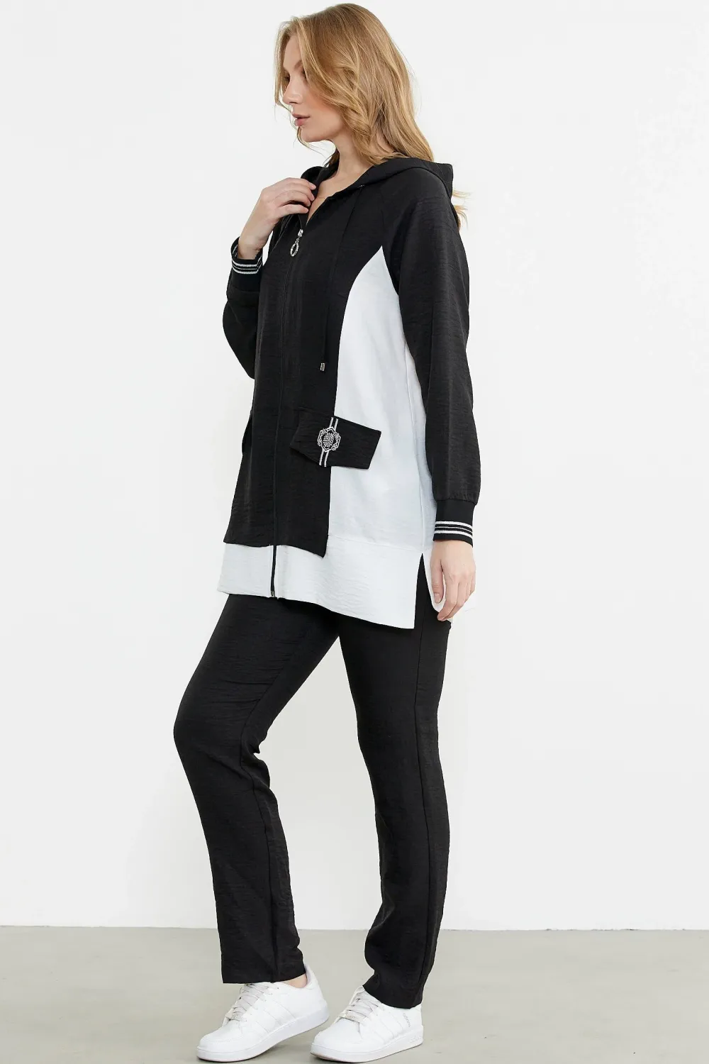 ieg™ Sementa 76448 Keten Görünümlü Kapüşonlu Tunik Takım
