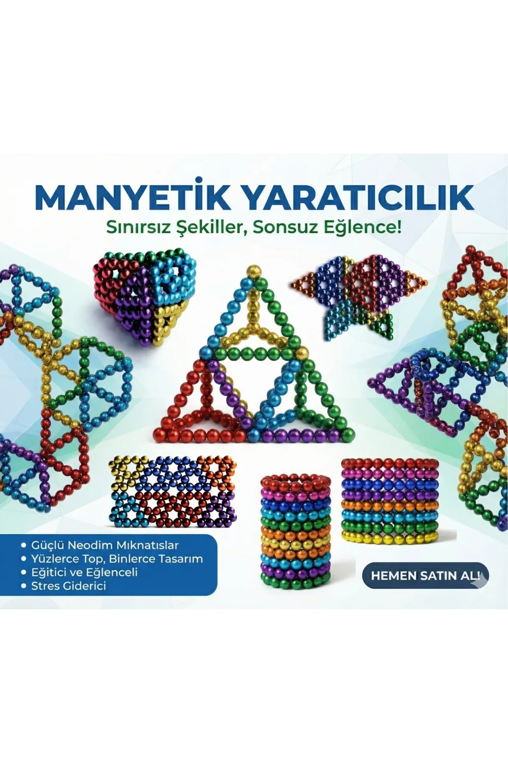 ieg™ Sihirli Manyetik Toplar Dyum Mıknatıs Küp Bilye 216 Adet Cube Küp Dymium