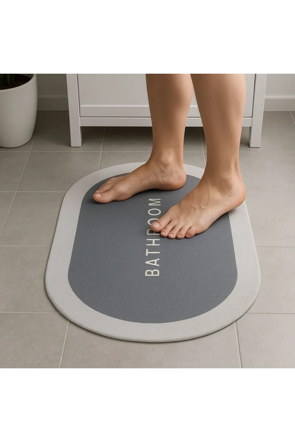 Sihirli Süper Su Emici Kaymaz Tabanlı Oval Paspas 40*60 cm