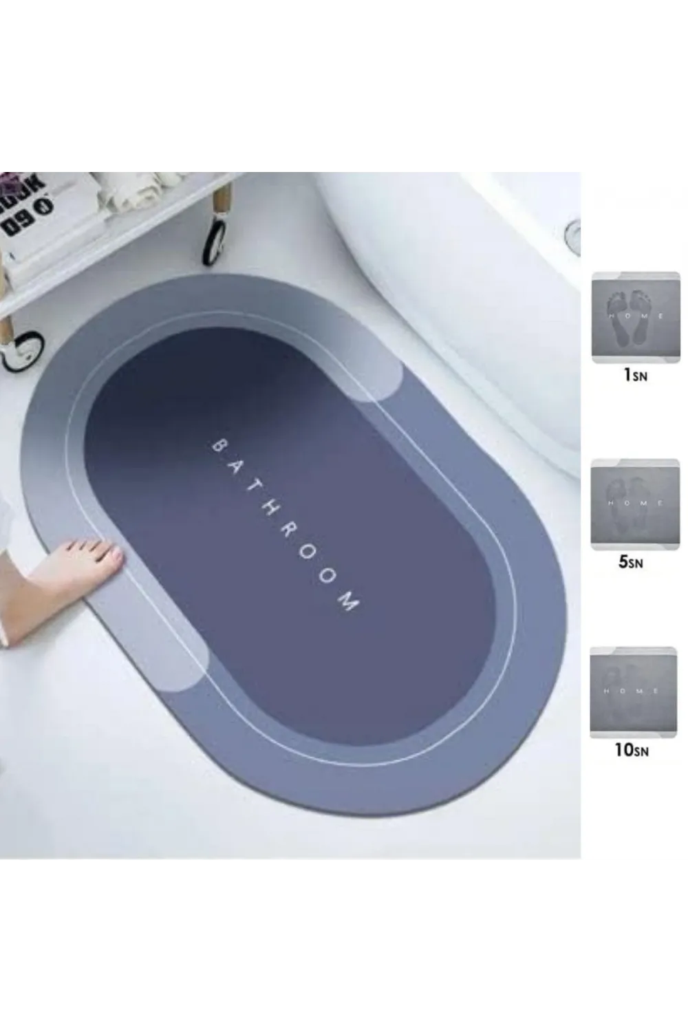 Sihirli Süper Su Emici Kaymaz Tabanlı Oval Paspas 40*60 cm