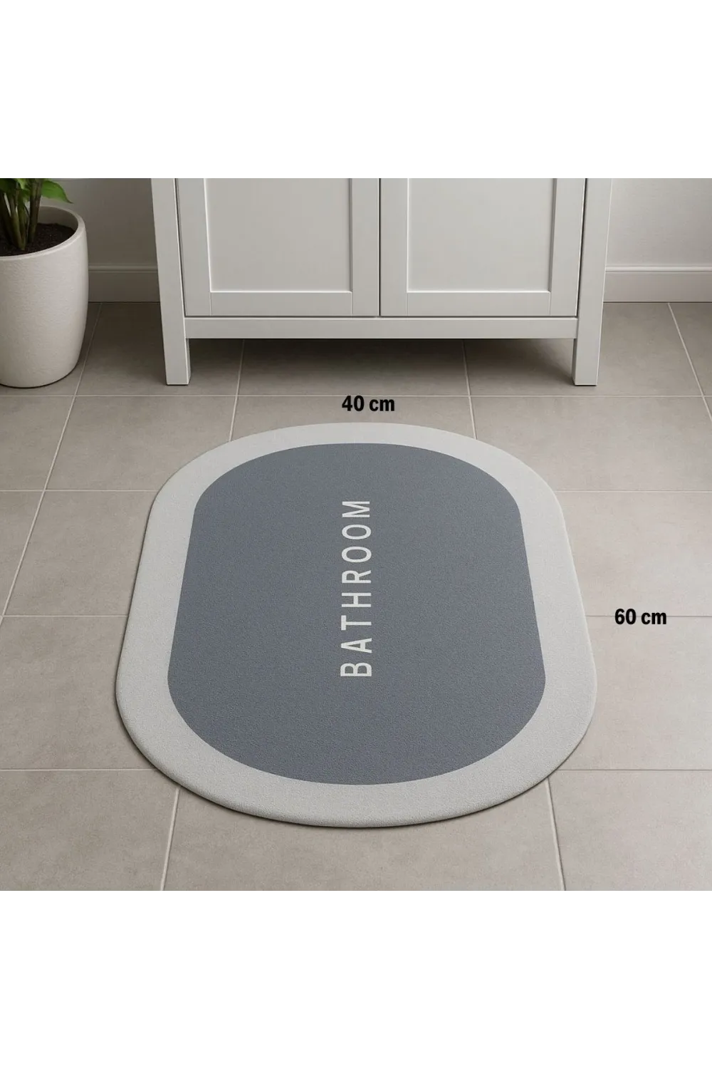 Sihirli Süper Su Emici Kaymaz Tabanlı Oval Paspas 40*60 cm