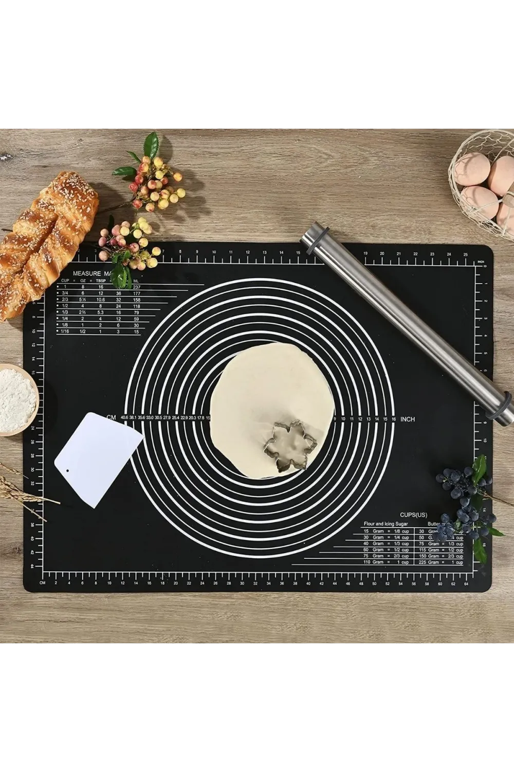 Silikon Çok Amaçlı Geniş Hamur Matı Hamur Açma Matı 40*50 cm