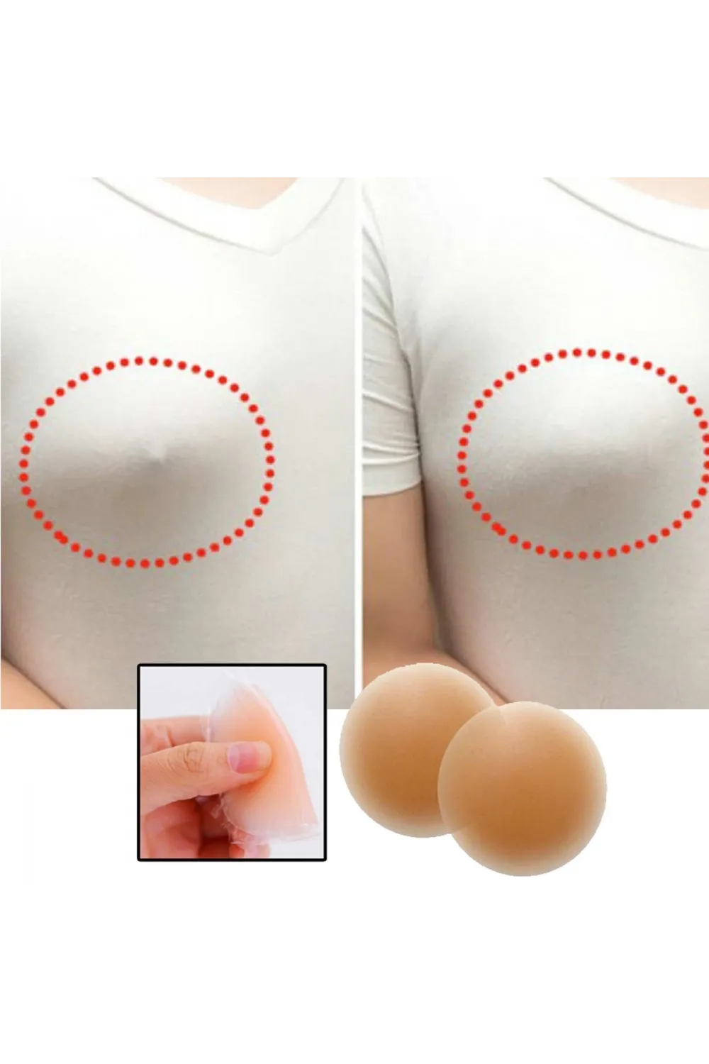 Silikon Göğüs Ucu Kapatıcı Gizleyici Bant Aparat  Nipple Pad