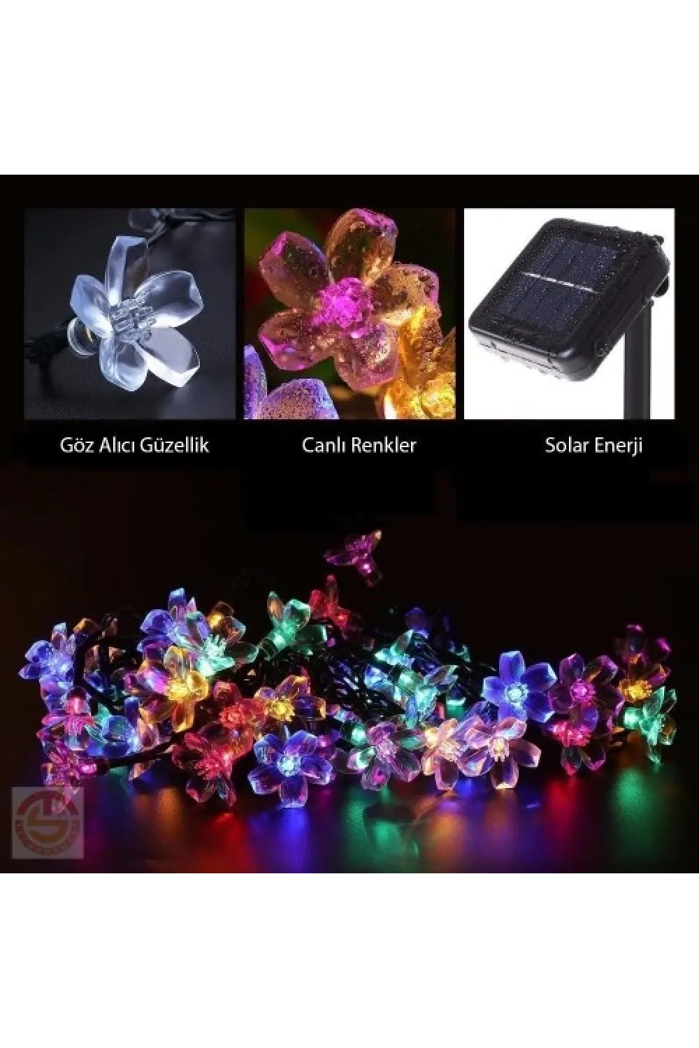 Solar 30 Ledli Çiçekli RGB Güneş Enerjisi