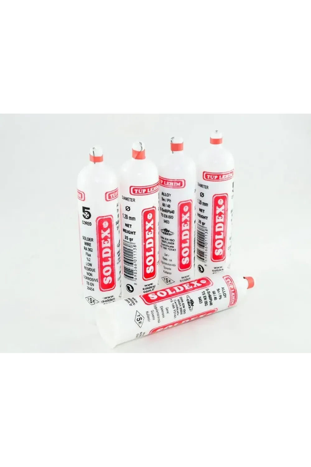 ieg™ Soldex Tüp Lehim 1,2 mm 25 Gr - 5 Kanallı, Sn:60 / Pb:40