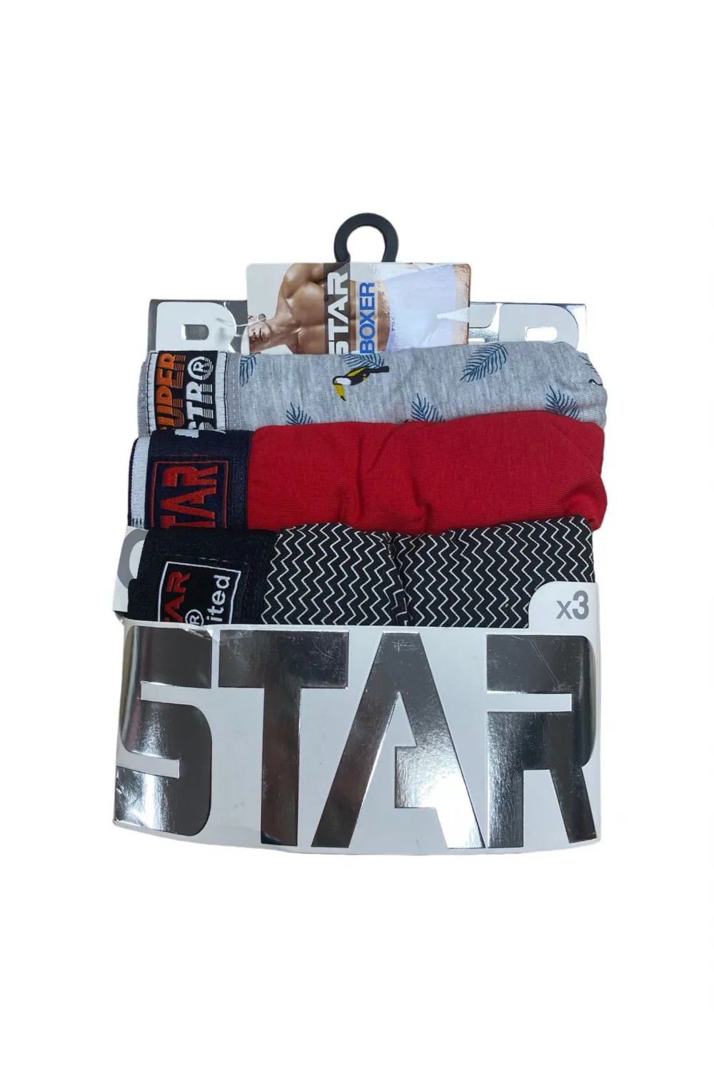ieg™ Star 105 Desenli Jakar Erkek 3lü Kemer Boxer