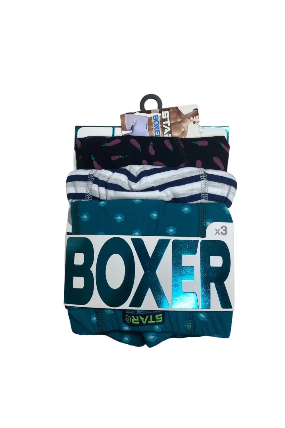 ieg™ Star 106 Desenli Pamuklu Kemer Likralı 3Lü Boxer