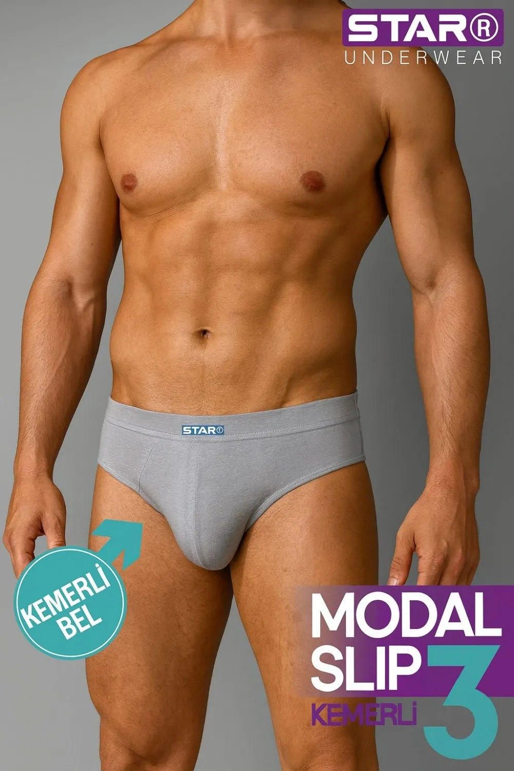 ieg™ Star 109 Erkek 3lü Modal Slip