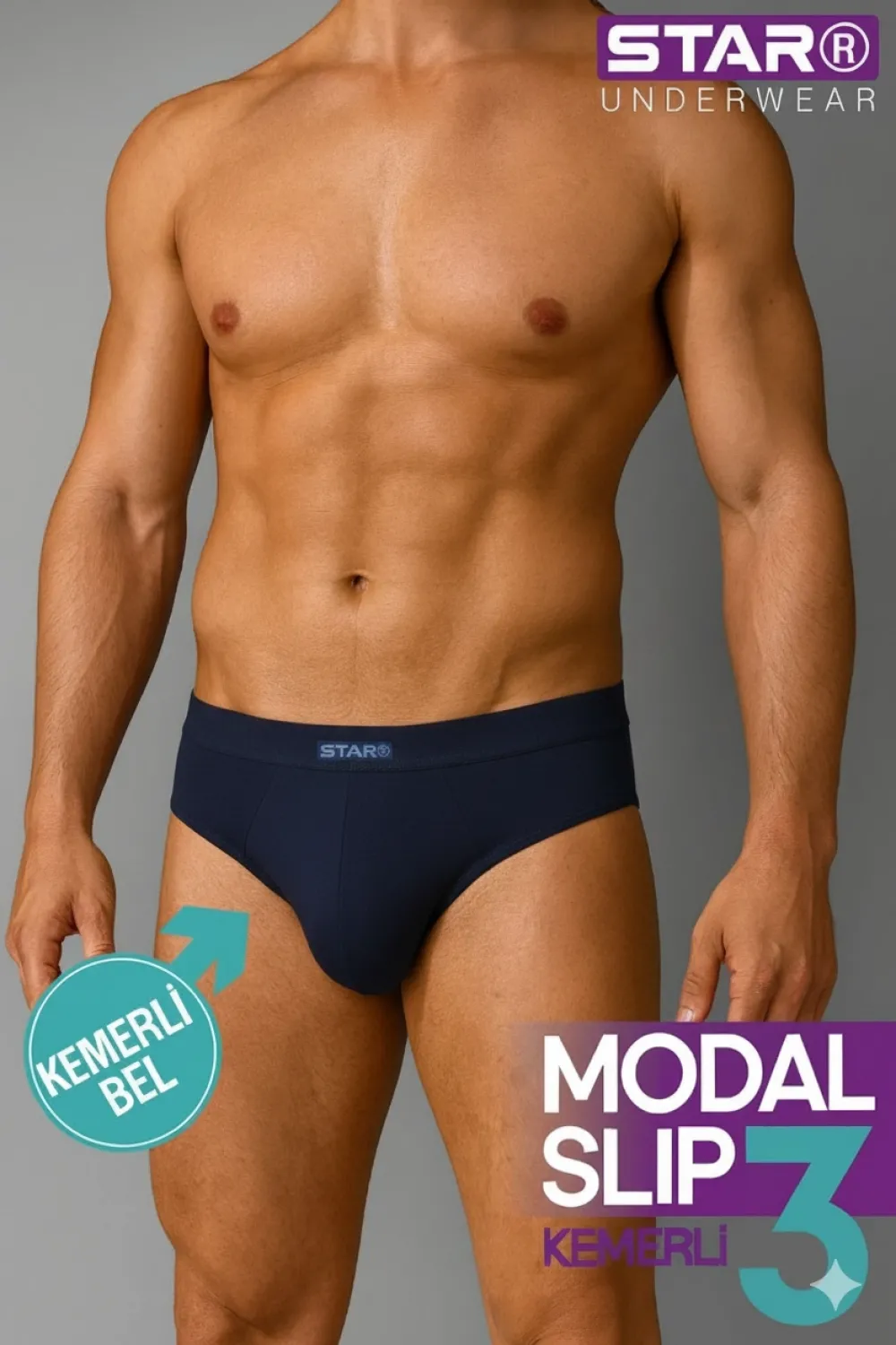 ieg™ Star 109 Erkek 3lü Modal Slip