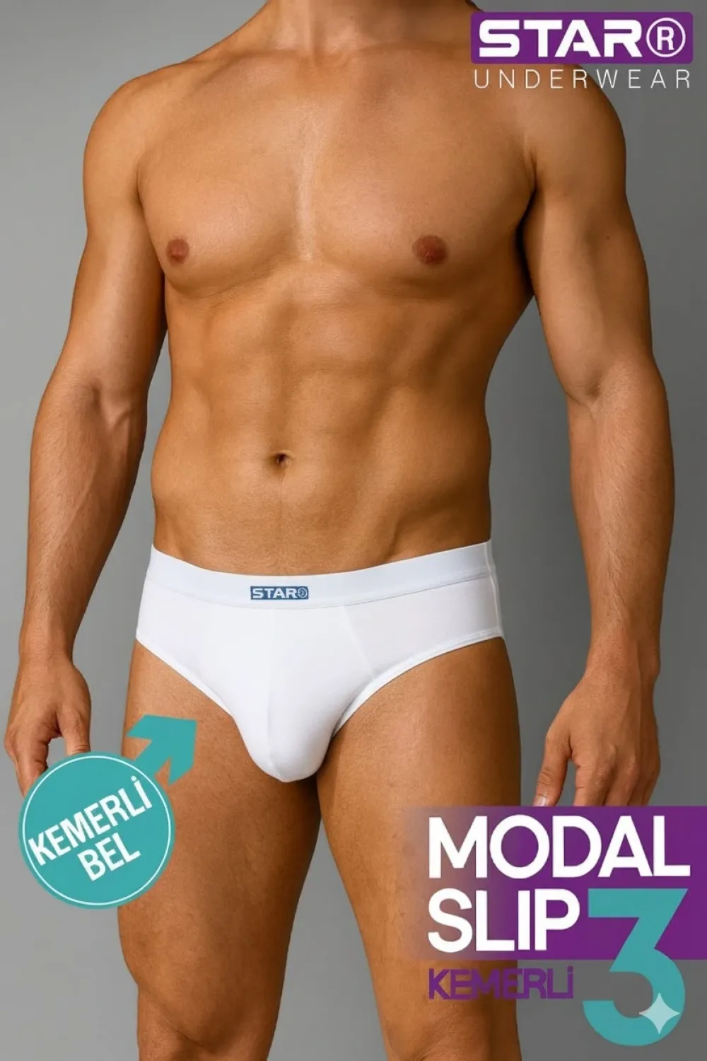 ieg™ Star 109 Erkek 3lü Modal Slip
