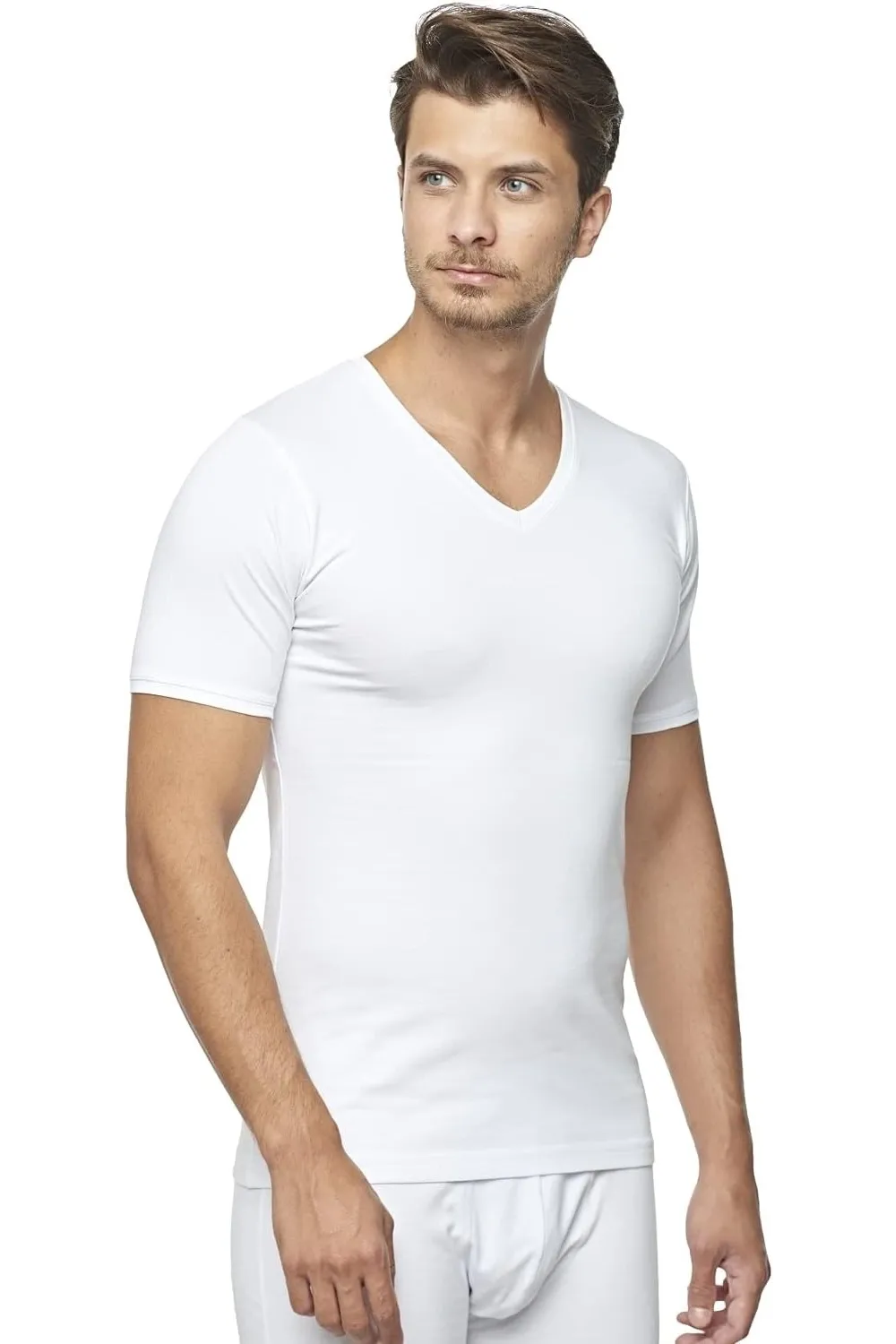 ieg™ Star 206 Modal Yarım Kol V-Yaka T-Shirt Atlet