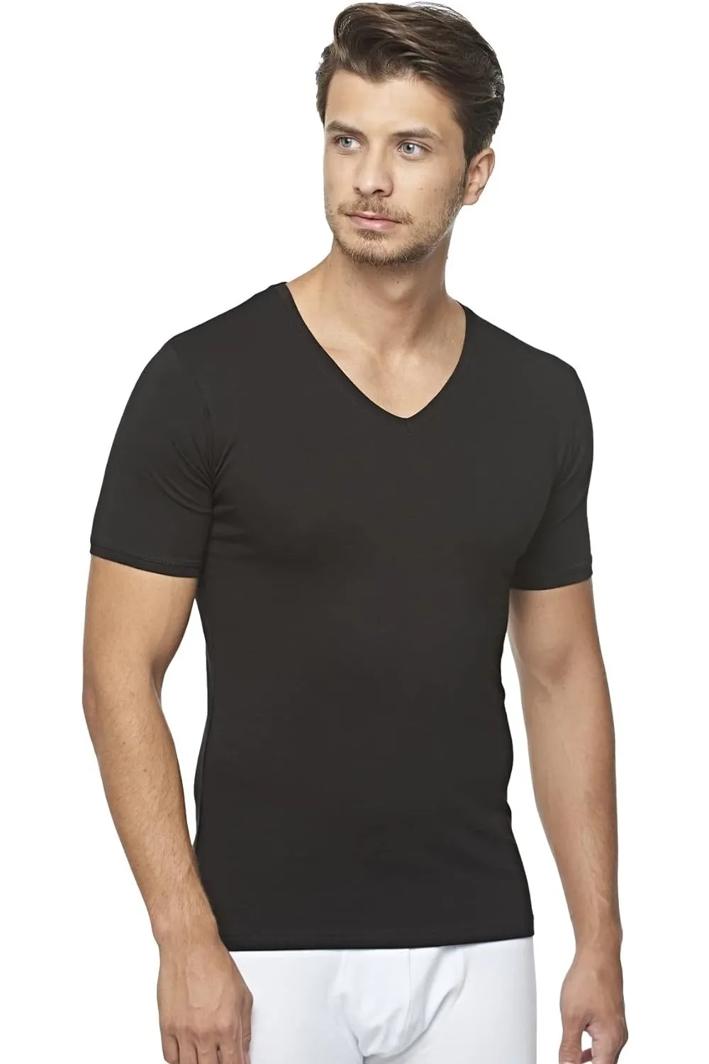 ieg™ Star 206 Modal Yarım Kol V-Yaka T-Shirt Atlet