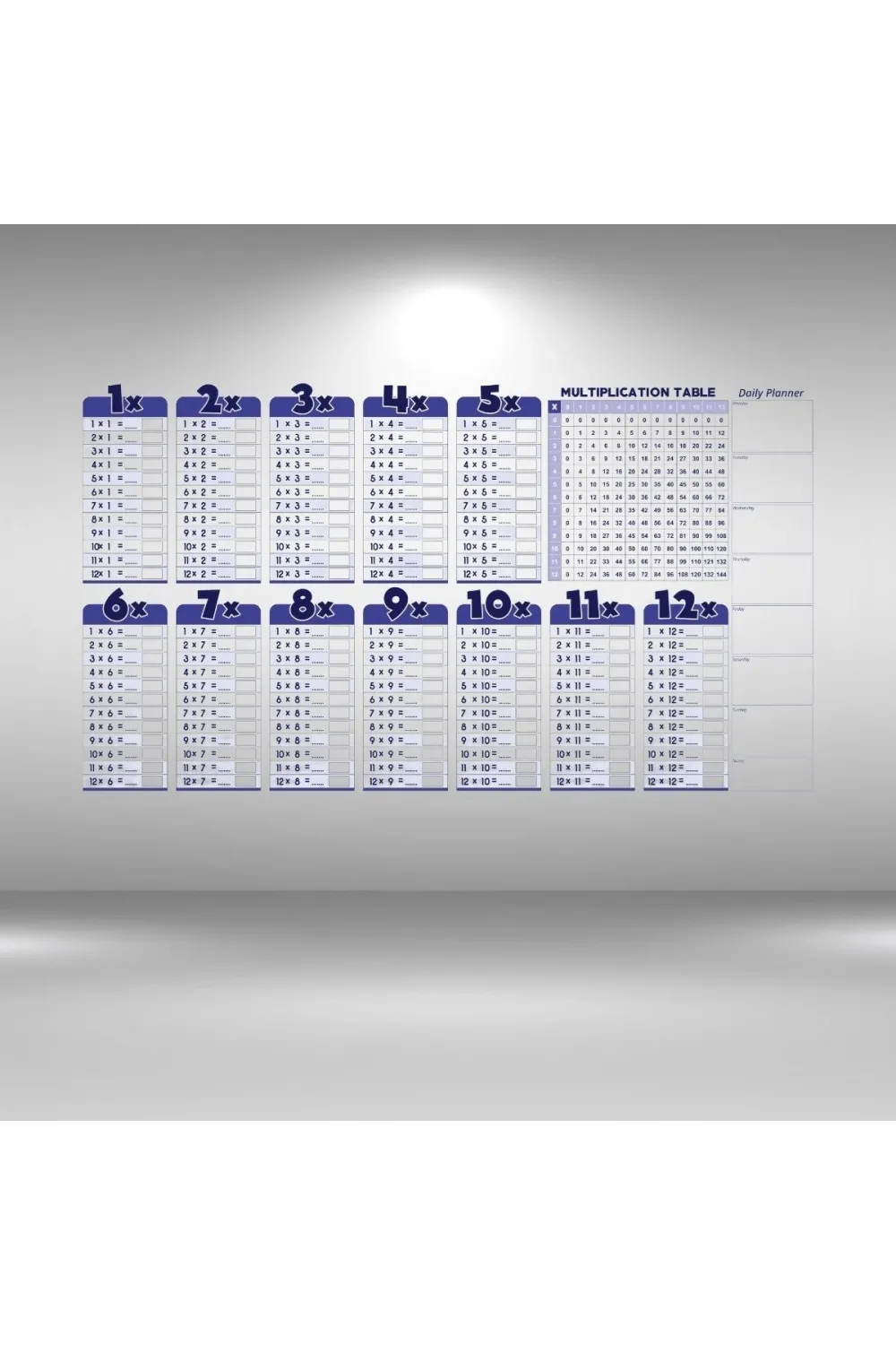 Statik Akıllı Kağıt Ingilizce Çarpım Tablosu 100x56 Cm
