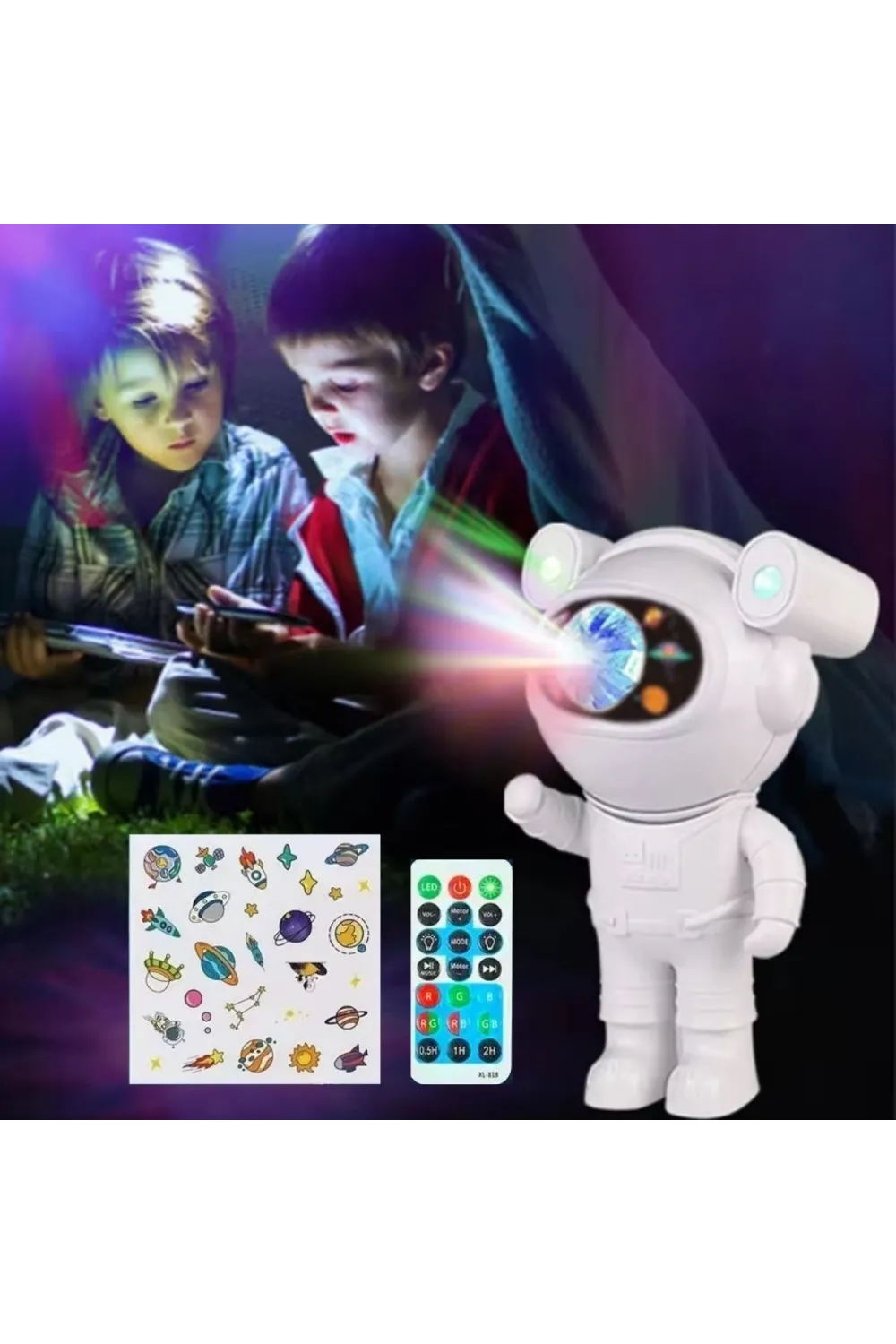 Stickerlı ,Kumandalı ASTRONOT Model Gece Lambası