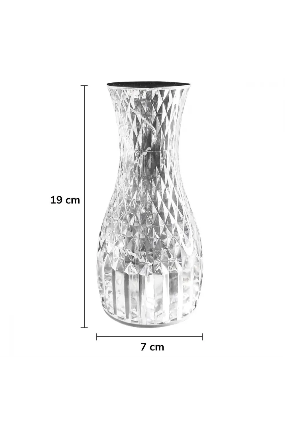 Sürahi Model USB Şarjlı Kumandalı 16 Farklı Işık Modlu Masa Üstü Kristal Akrilik Lamba Led