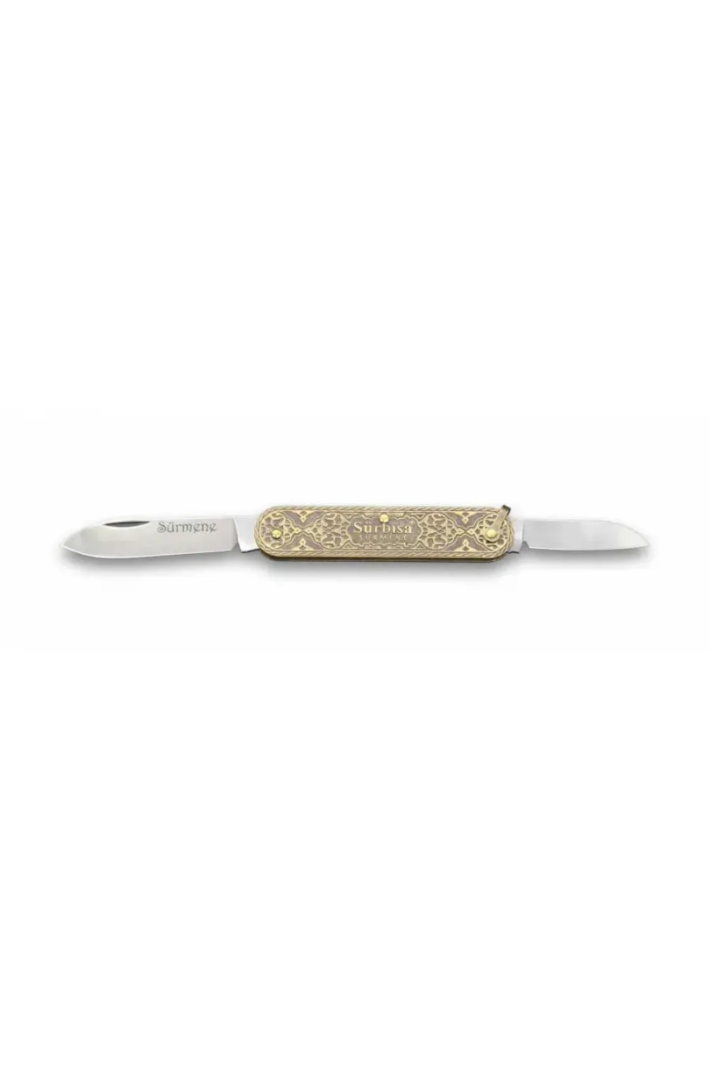 ieg™ Sürbısa 61804 Pirinç İşlemeli Sürmene Çakısı 5,5 / 3,5 cm - Çift Bıçaklı