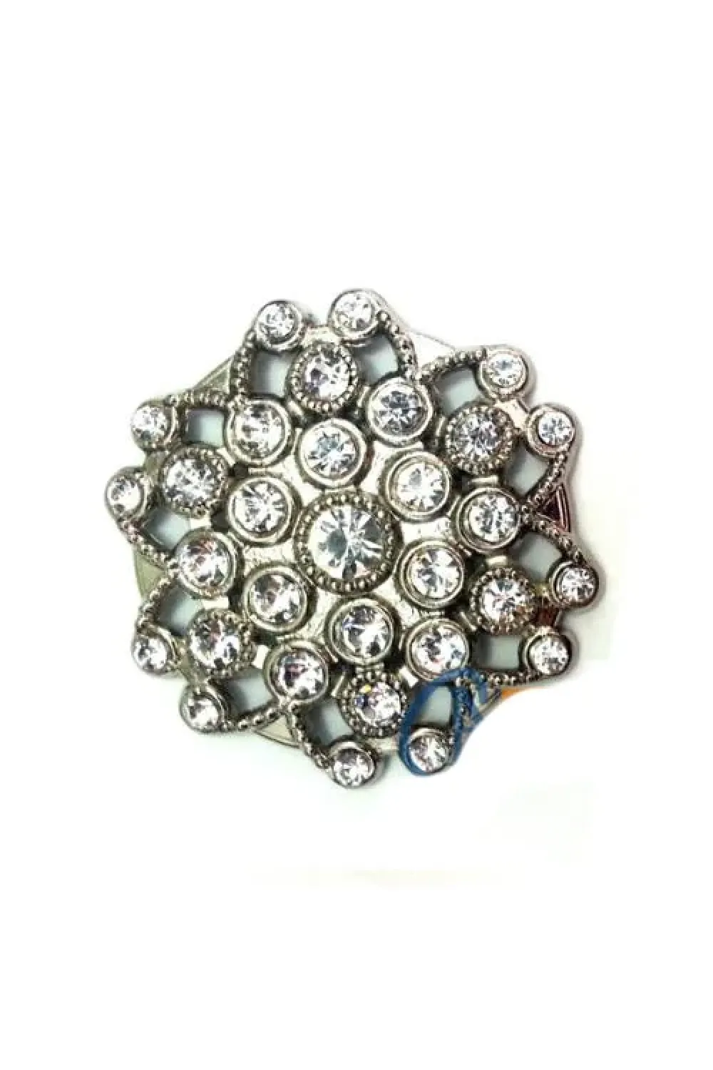 ieg™ Taşlı Yuvarlak Broş, Sandık Süsü 4,5 cm - Nikel, 1 Adet