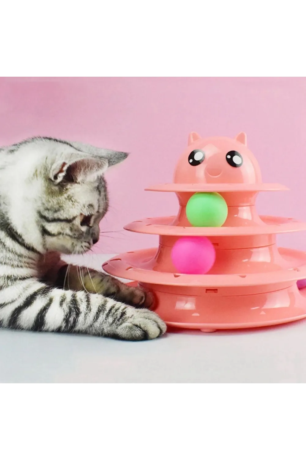 Tower Of Tracks Eğlenceli Üç Katlı Kedi Oyuncağı Seti Kedi Oyunu