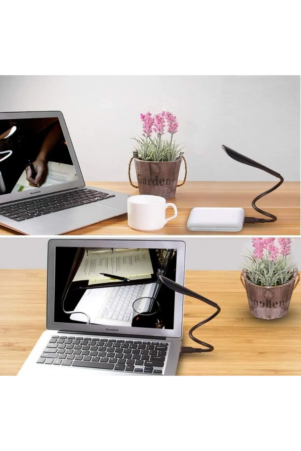 USB Girişli 14 Ledli 3 Kademeli Dokunmatik Masa/Kitap Okuma Lambası Ledi Siyah