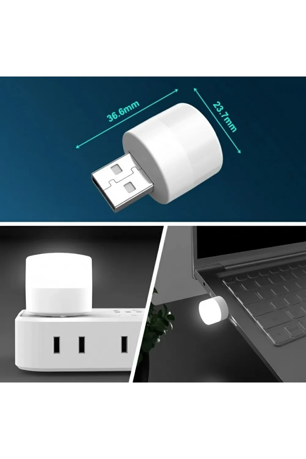 USB Mini Top LED 10’lu Aydınlatma Beyaz Işıklı Gece Lambası, Enerji Tasarruflu Mikro LED Işıklar