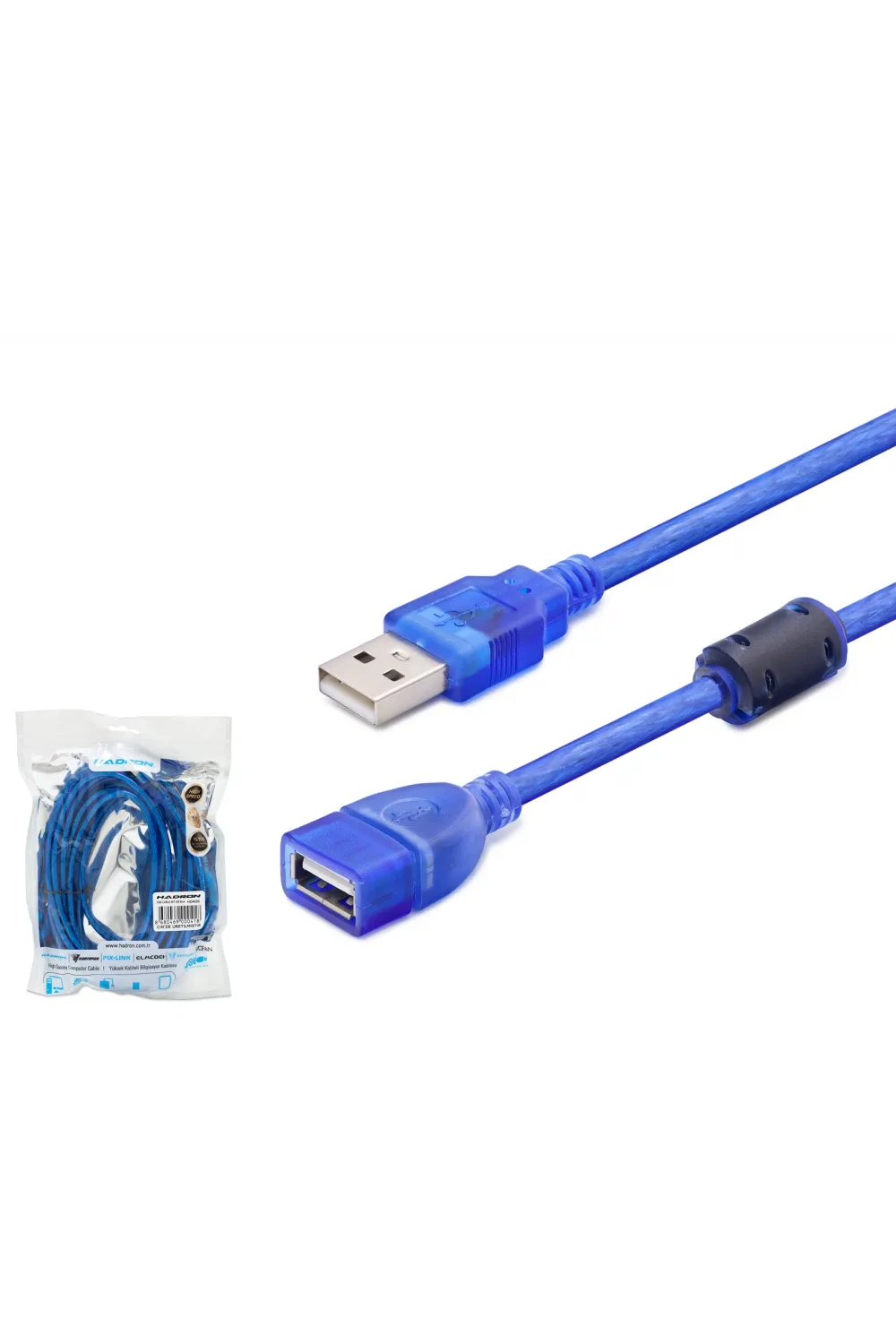 Usb Uzatma Kablosu 5 M - Şeffaf Mavi̇ HDX7536