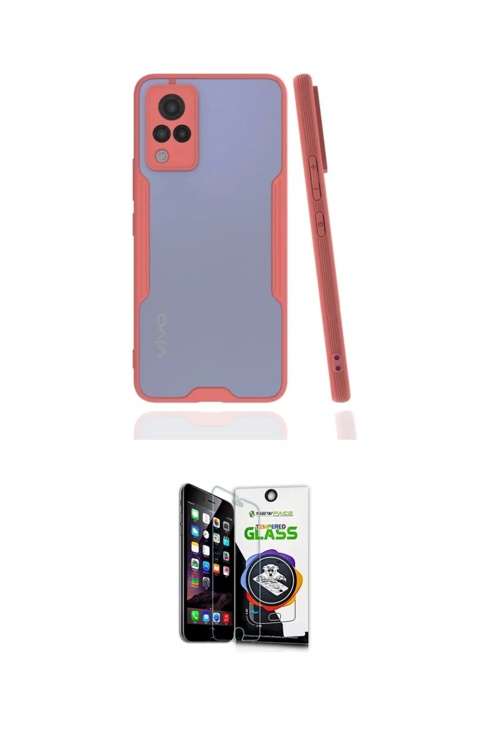 ieg™ V21 Kılıf Atlas Asil Serisi - Şeffaf Temperli Cam Ekran Koruyucu