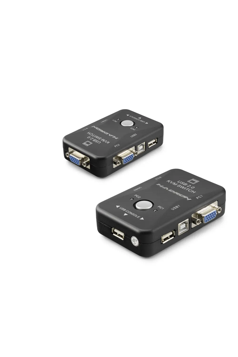 Vga Usb Kvm Switch 2 In 1 Out + 2 Port Usb Console + 2 Port Usb Pc (Klavye/Mouse + Yazıcı) - Siyah HDX1360