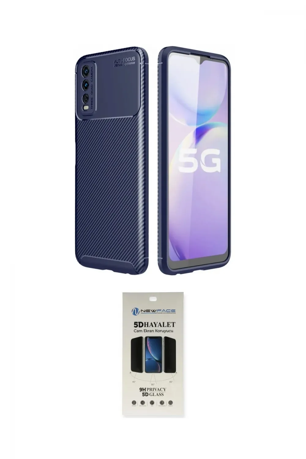 ieg™ Y11S Kılıf Eksen Form Prime - Siyah 5D Hayalet Cam Ekran Koruyucu