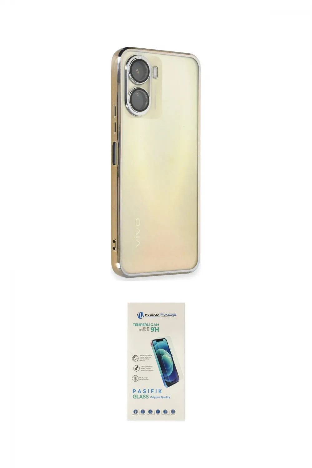 ieg™ Y16 Kılıf Vadi Minimal - Şeffaf Pasifik Cam Ekran Koruyucu