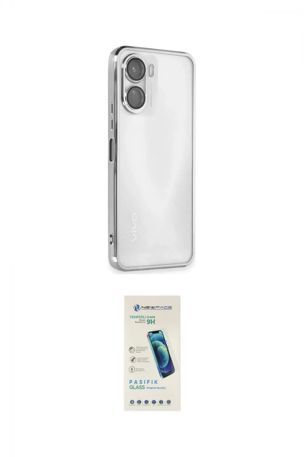ieg™ Y16 Kılıf Vadi Minimal - Şeffaf Pasifik Cam Ekran Koruyucu