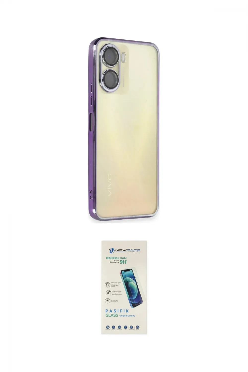 ieg™ Y16 Kılıf Vadi Minimal - Şeffaf Pasifik Cam Ekran Koruyucu