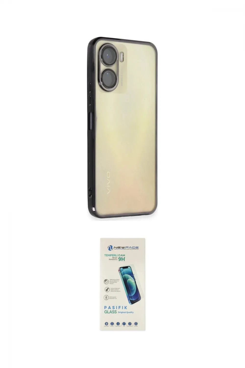 ieg™ Y16 Kılıf Vadi Minimal - Şeffaf Pasifik Cam Ekran Koruyucu