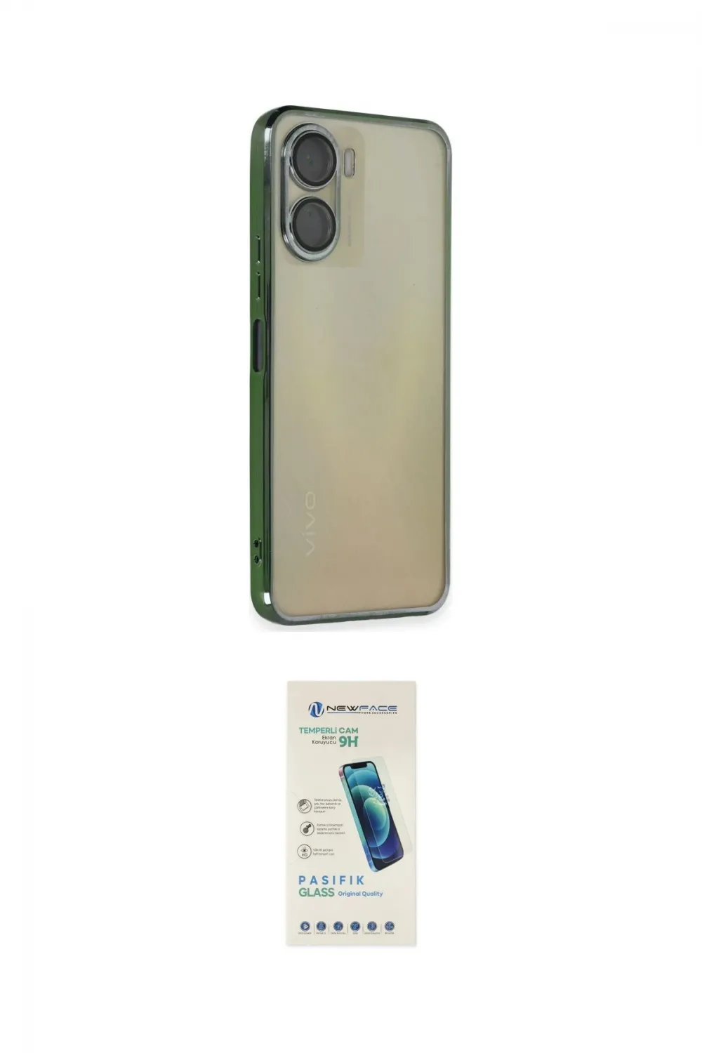 ieg™ Y16 Kılıf Vadi Minimal - Şeffaf Pasifik Cam Ekran Koruyucu