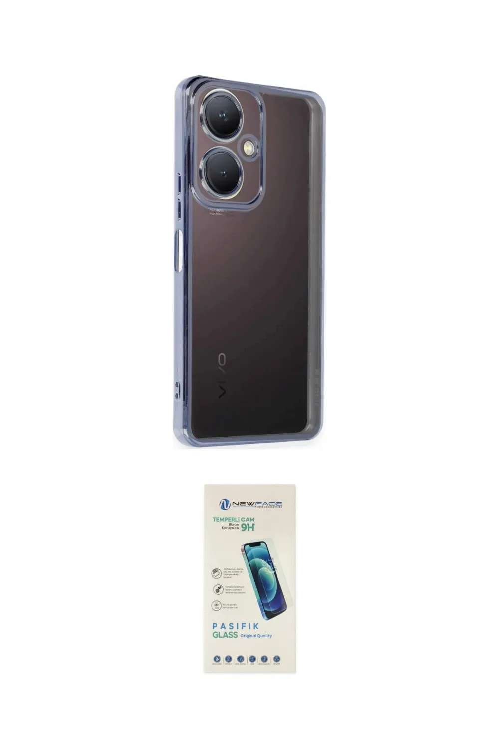 ieg™ Y27 Kılıf Vadi Minimal - Şeffaf Pasifik Cam Ekran Koruyucu