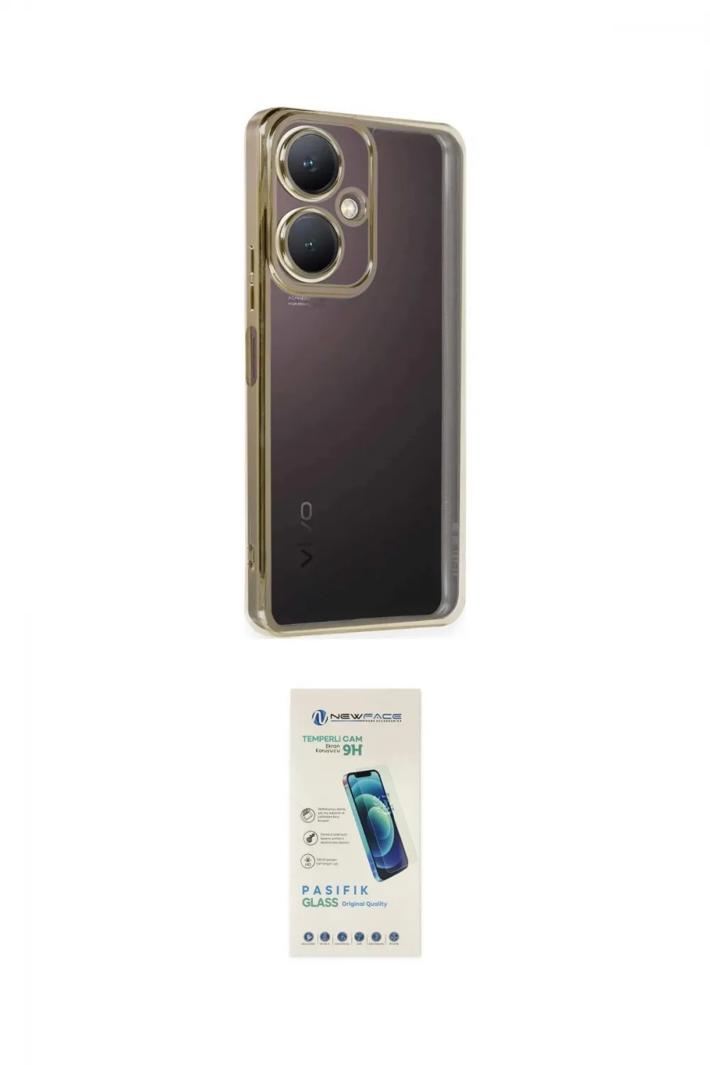 ieg™ Y27 Kılıf Vadi Minimal - Şeffaf Pasifik Cam Ekran Koruyucu
