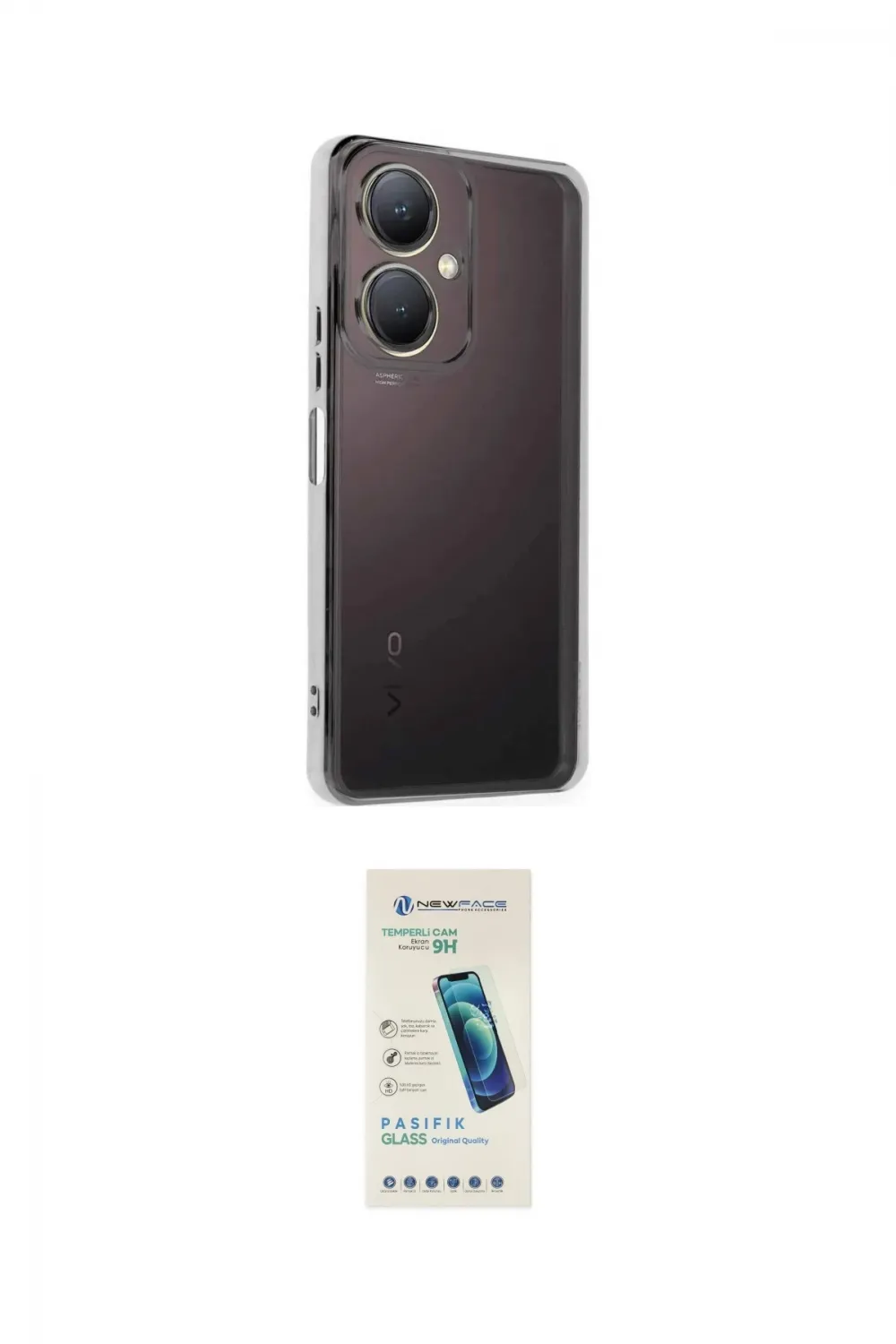 ieg™ Y27 Kılıf Vadi Minimal - Şeffaf Pasifik Cam Ekran Koruyucu