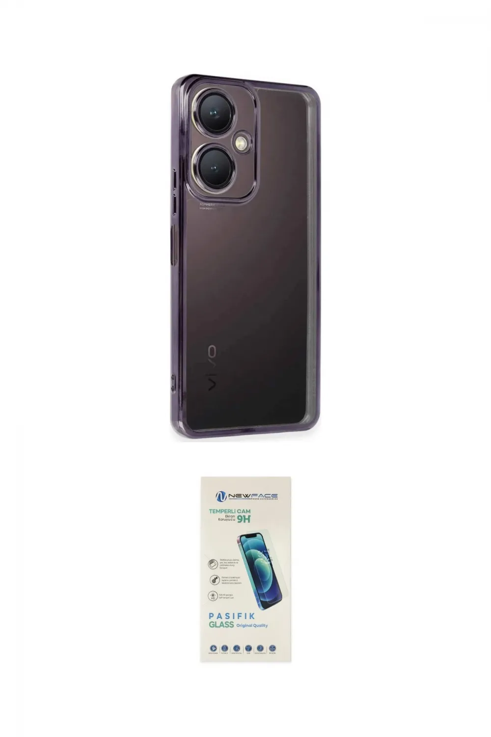 ieg™ Y27 Kılıf Vadi Minimal - Şeffaf Pasifik Cam Ekran Koruyucu