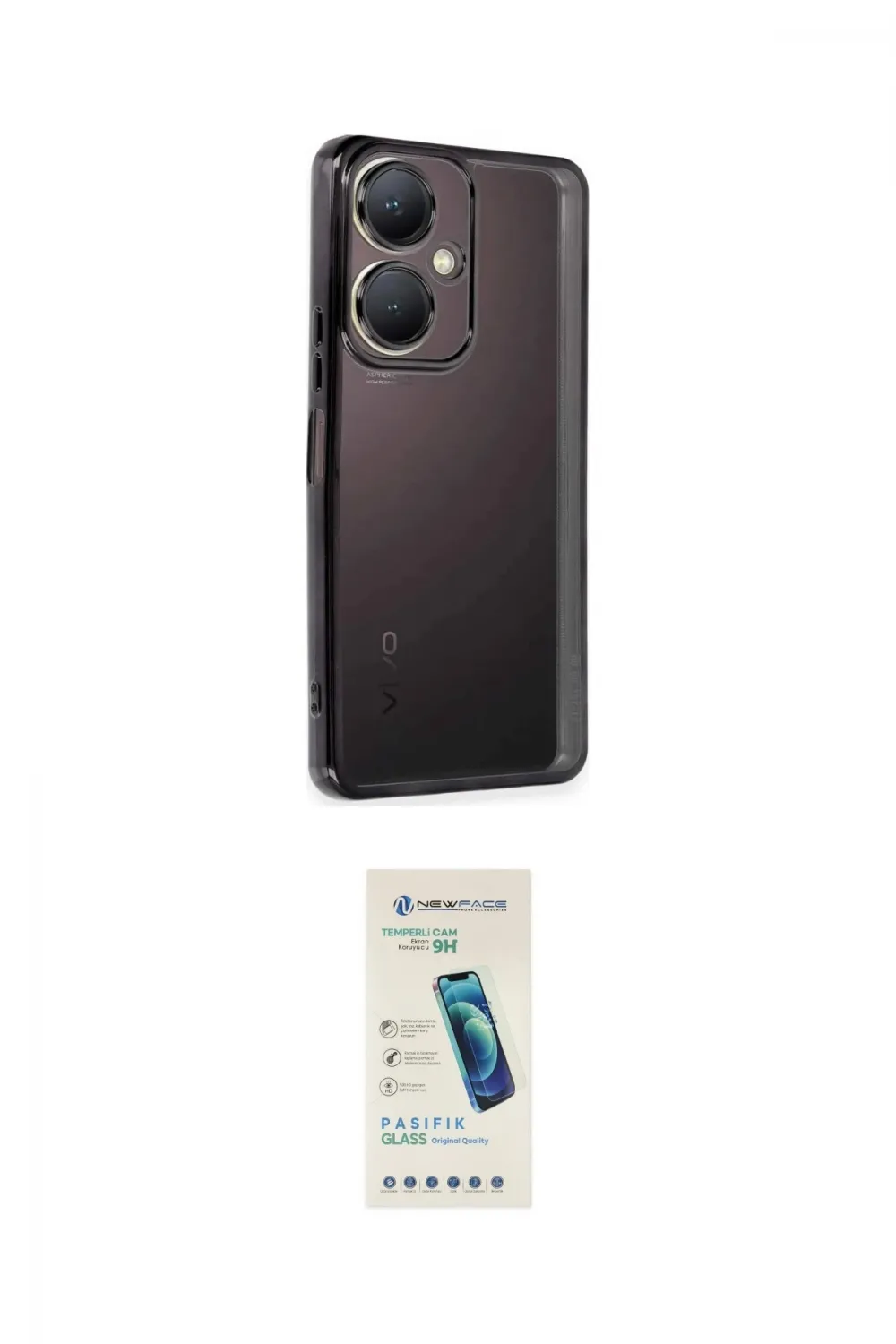 ieg™ Y27 Kılıf Vadi Minimal - Şeffaf Pasifik Cam Ekran Koruyucu