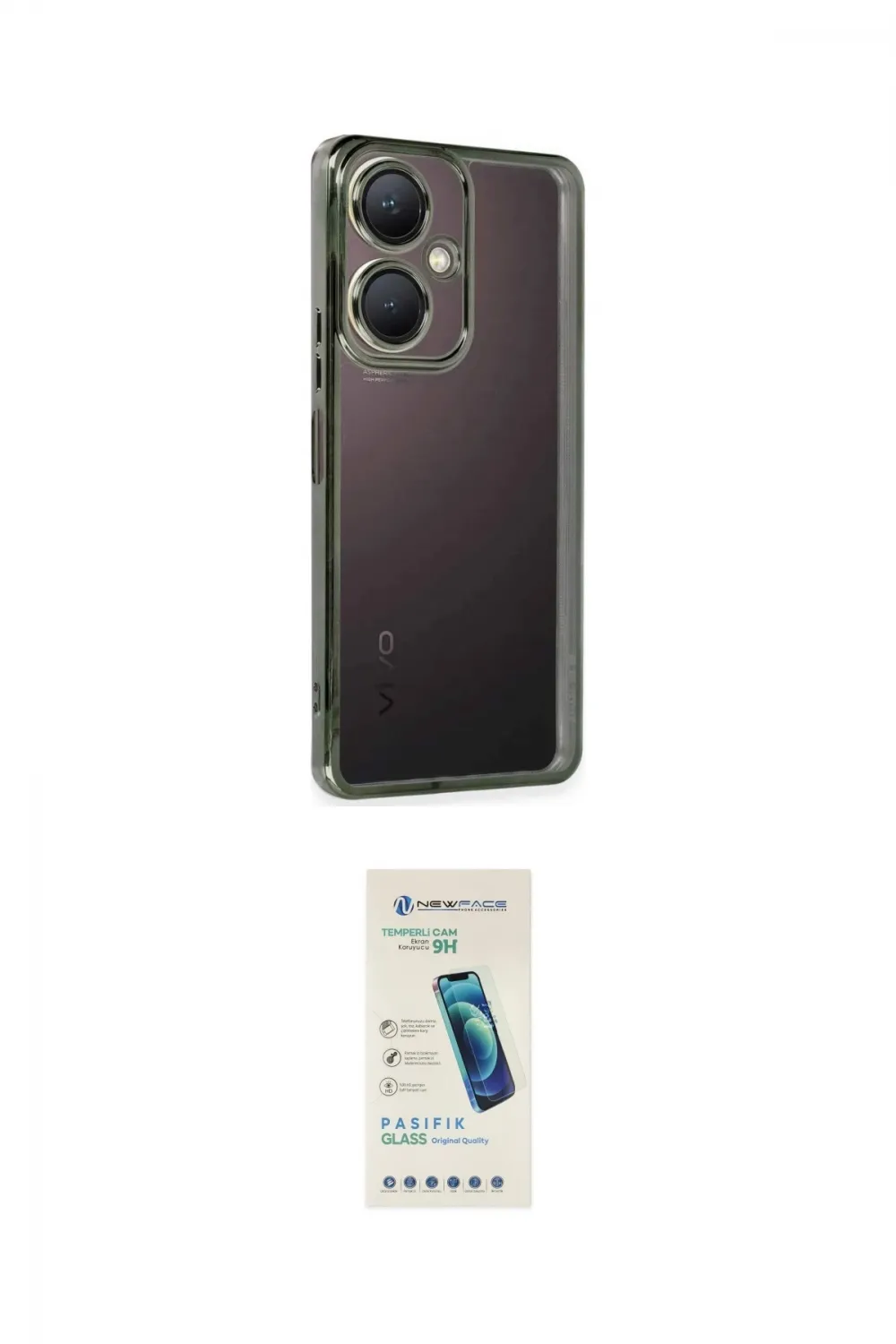ieg™ Y27 Kılıf Vadi Minimal - Şeffaf Pasifik Cam Ekran Koruyucu