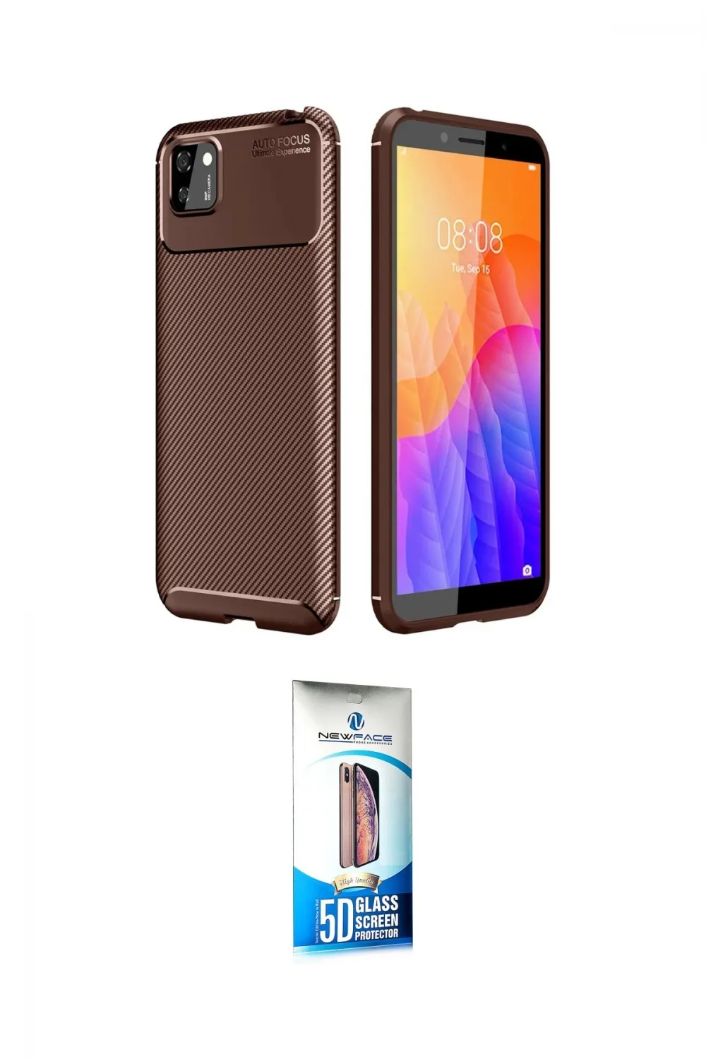 ieg™ Y5P Kılıf Eksen Form Prime - Siyah 5D Eko Cam Ekran Koruyucu