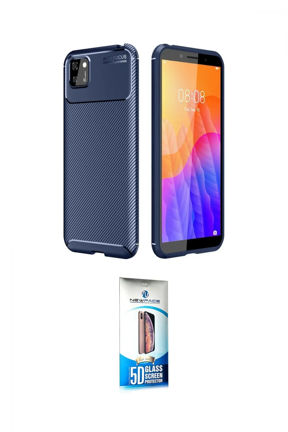 ieg™ Y5P Kılıf Eksen Form Prime - Siyah 5D Eko Cam Ekran Koruyucu