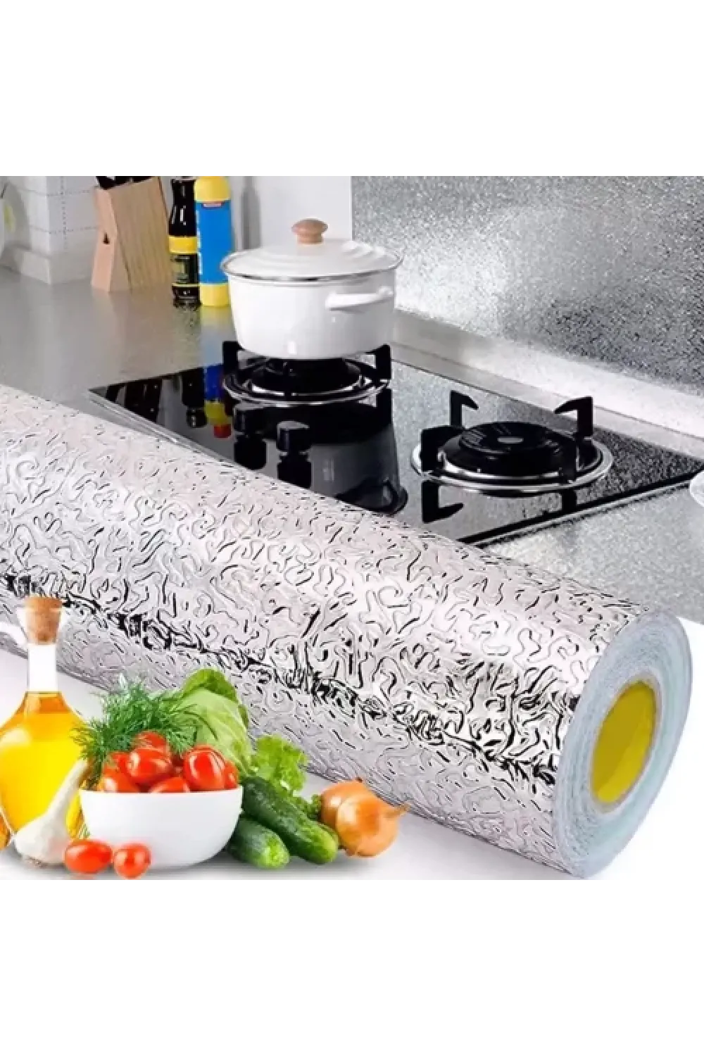 Yapışkanlı Mutfak Folyo Gümüş 40 cm x 10 m