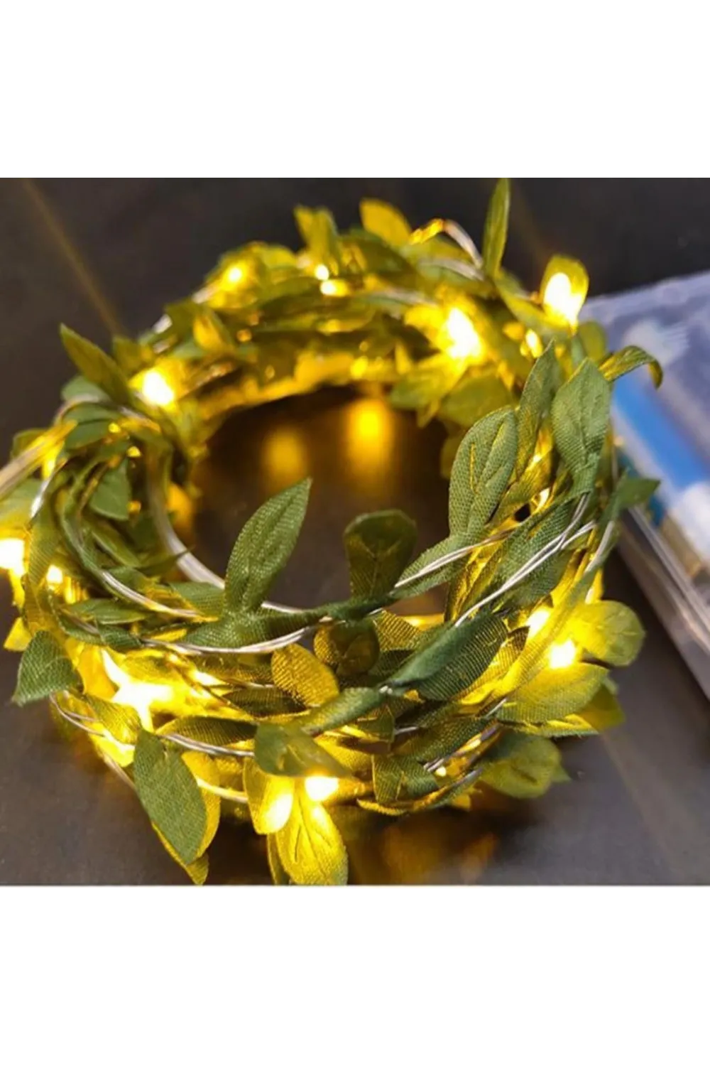 ieg™  Yapraklı Dekorlu3 Metre Peri Led Pilli Işık Yılbaşı Aydınlatma