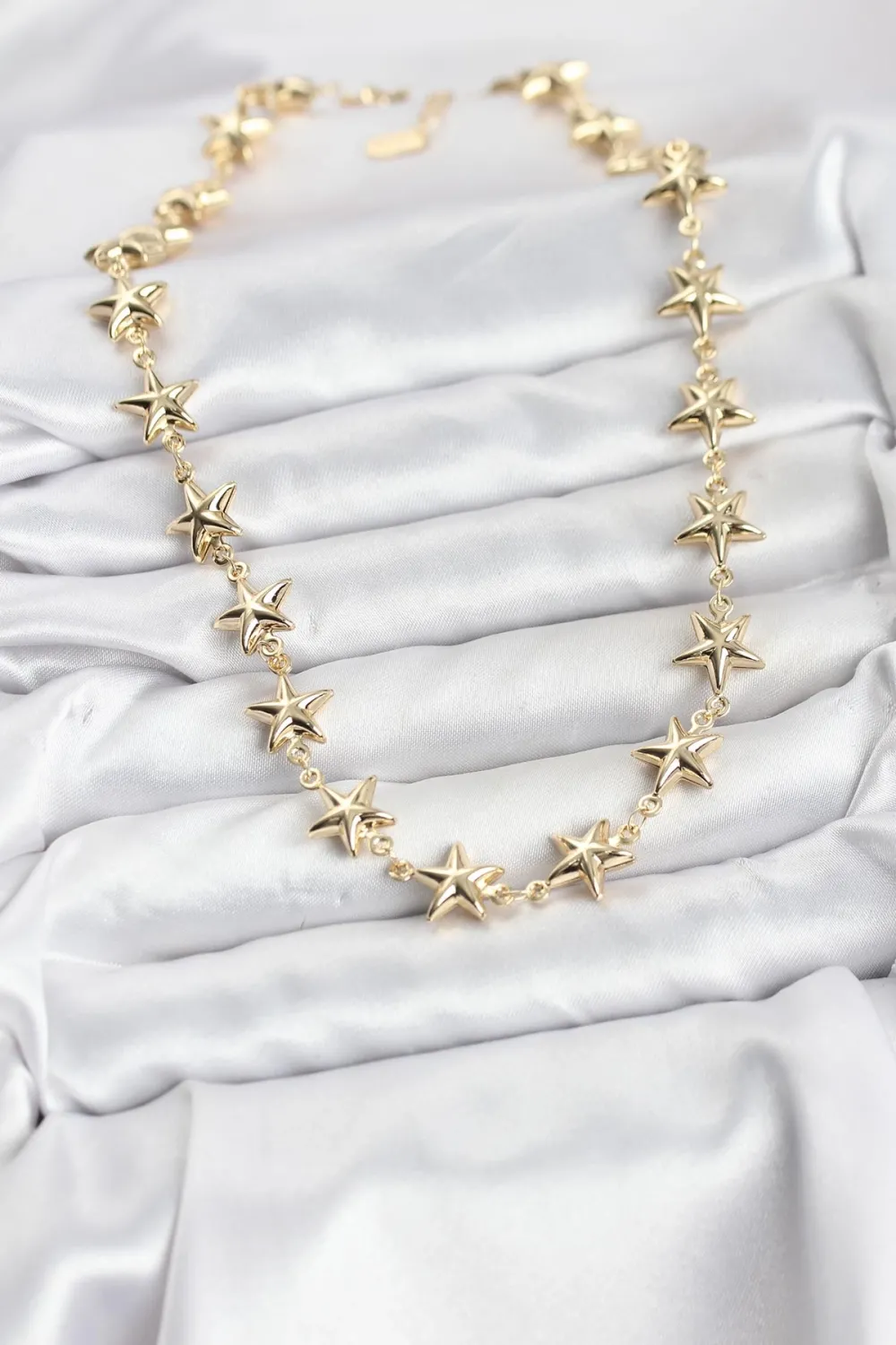 Yıldız Model Pirinç Gold Renk Kadın Kolye TJ-BKO10823