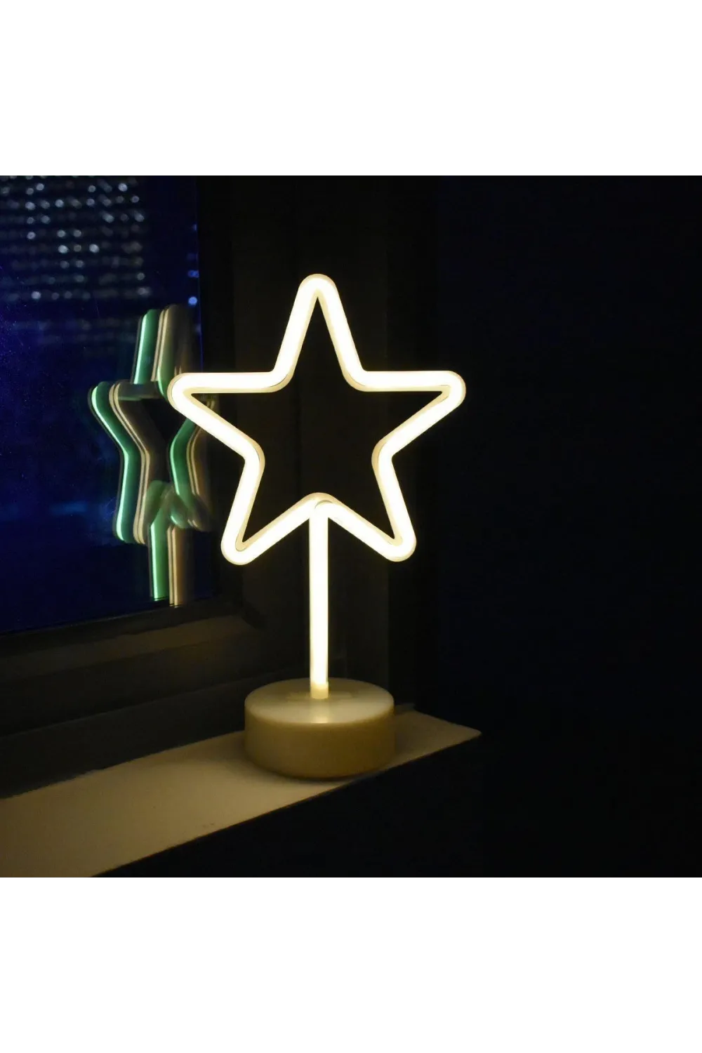 Yıldız Tasarımlı Neon Led Masa Ve Gece Lambası Dekoratif Işık