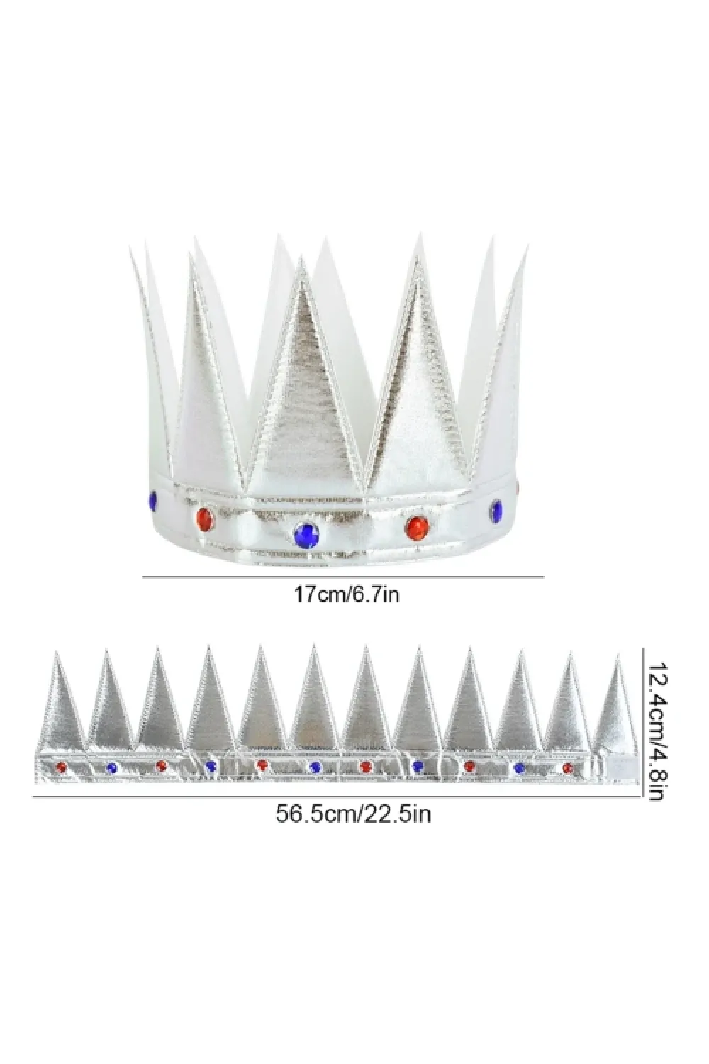 Yumuşak Gümüş Kral Tacı 55 cm