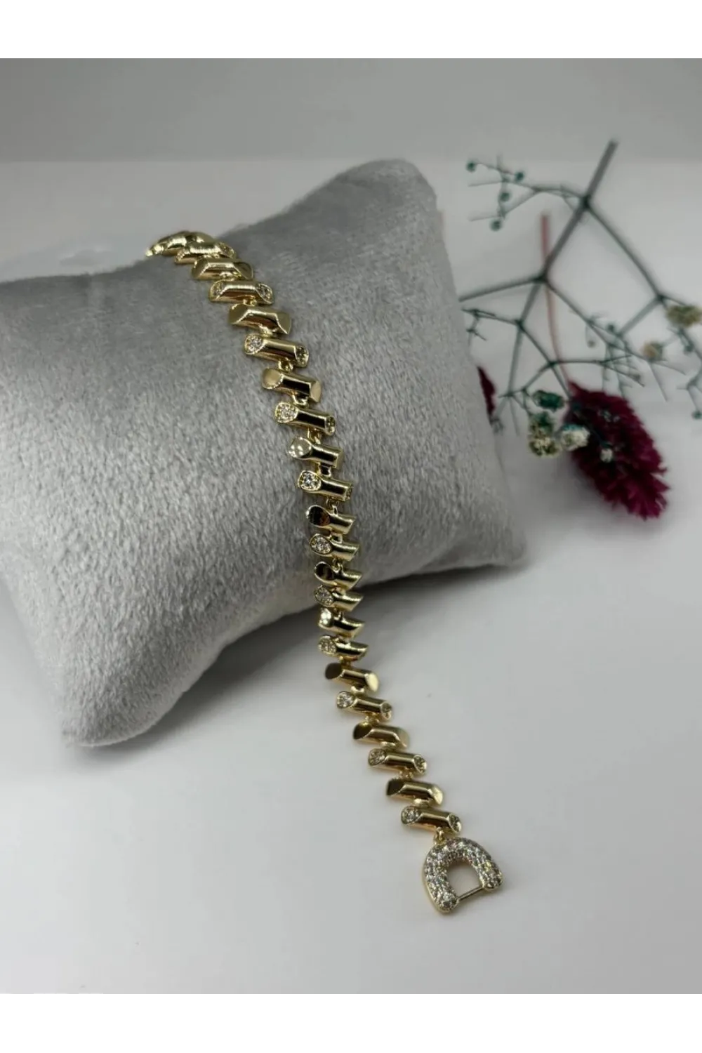 IEG -    Zirkon Taşlı Pirinç Zirkon Bileklikler 19 Cm  - Kbl0317