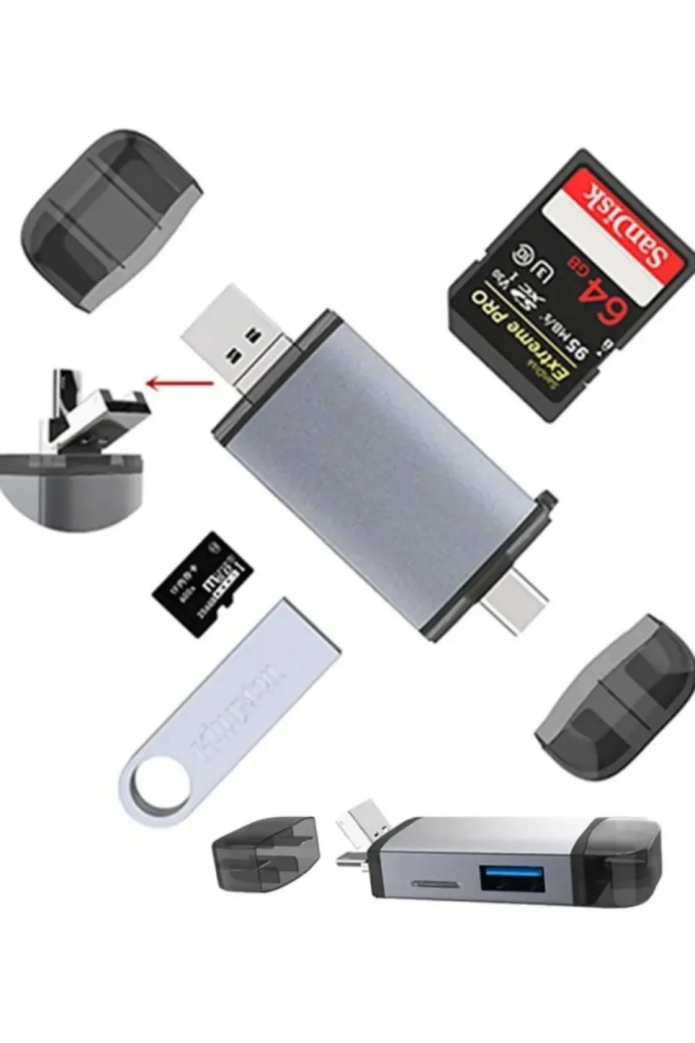 ZR428 T993A Type-C 3 İn 1 Card Reader