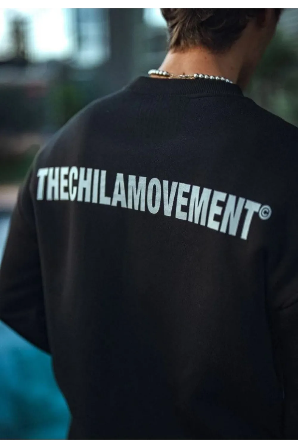 Erkek 3 iplik Pamuklu Bisiklet Yaka Oversize Baskılı SweatShirt - Siyah