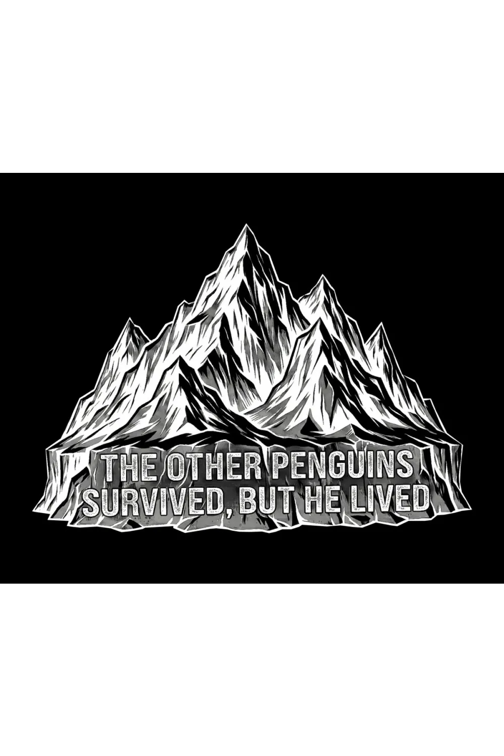 Erkek Nihilist Penguen Baskılı 3 İplik Pamuklu Kapüşonlu Sweatshirt Hoodie Siyah